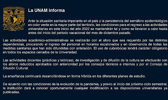 LA UNAM INFORMA 2022