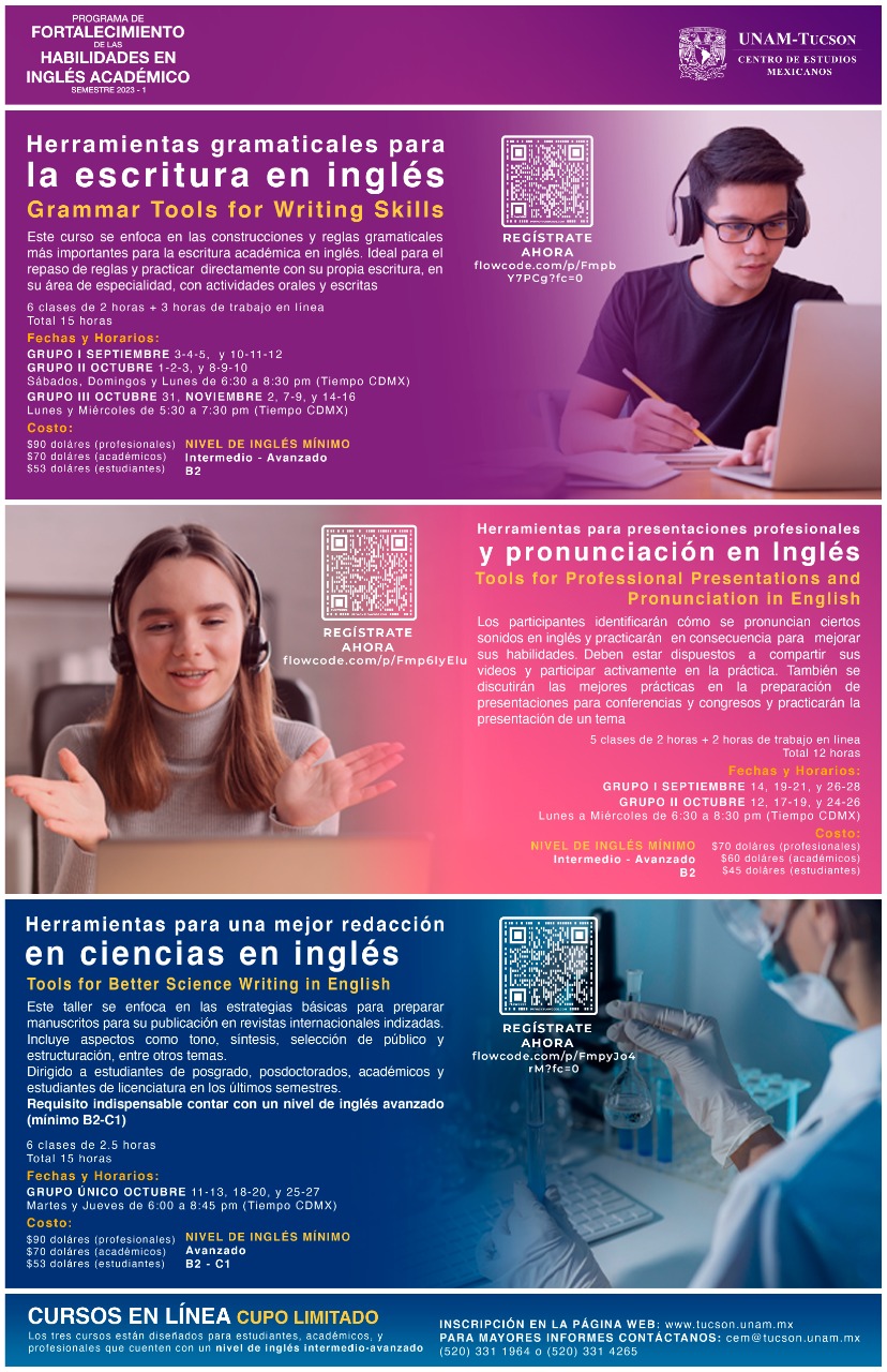 Cursos de inglés en UNAM-Tucson