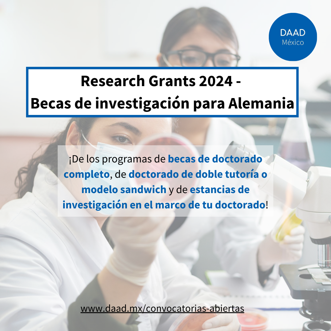 ABIERTA: DAAD Research Grants 2024 (las becas de investigación y de doctorados para Alemania)