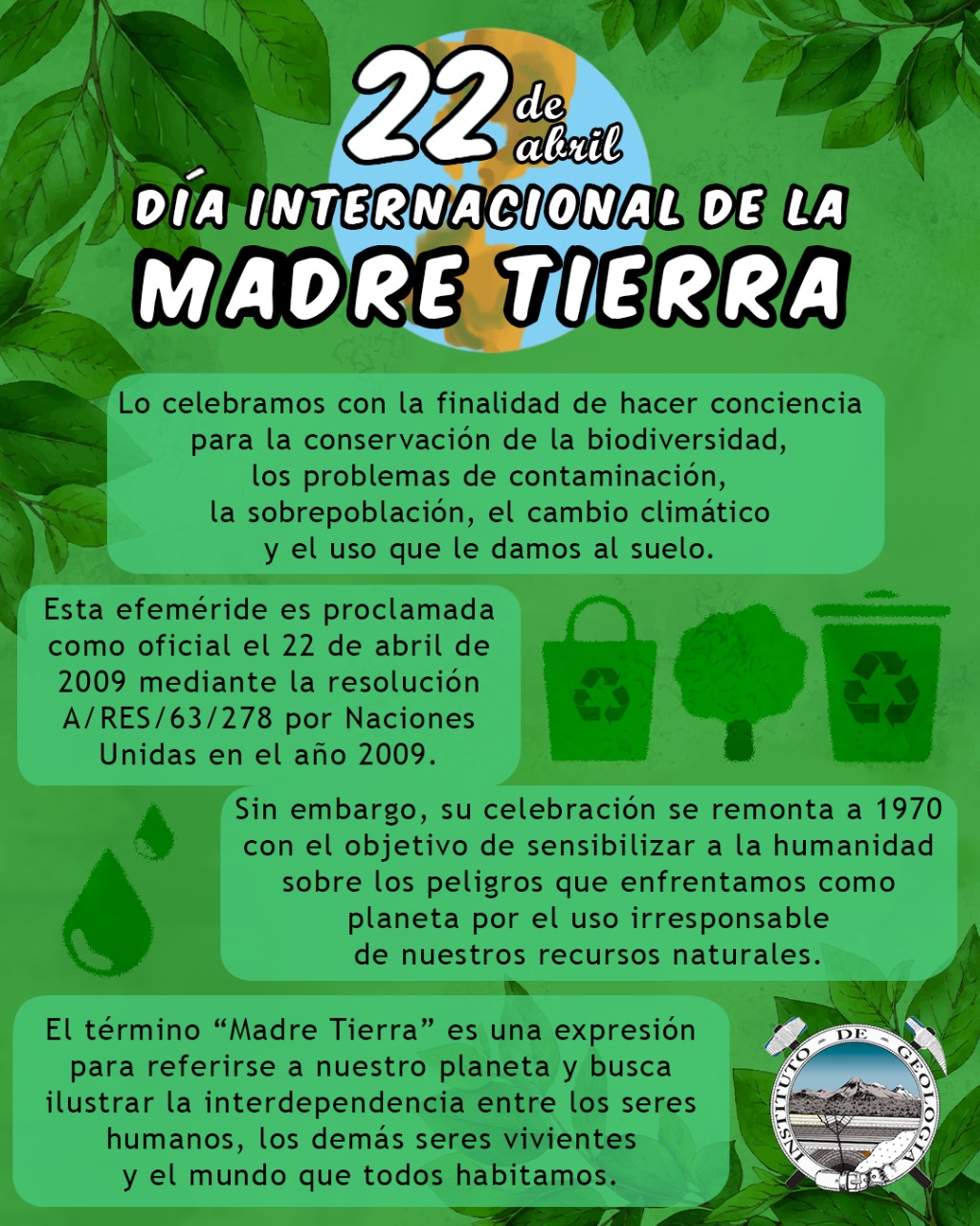 22 De Abril DÍa Internacional De La Madre Tierra Instituto De